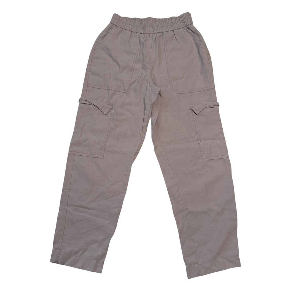 A New Day Cargo Pants Women S Purple Pull On Elastic Waist Utility Ankle